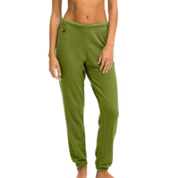 Aviator Nation 5 Stripe Sweatpants Jungle Green L - Picture 13 of 14